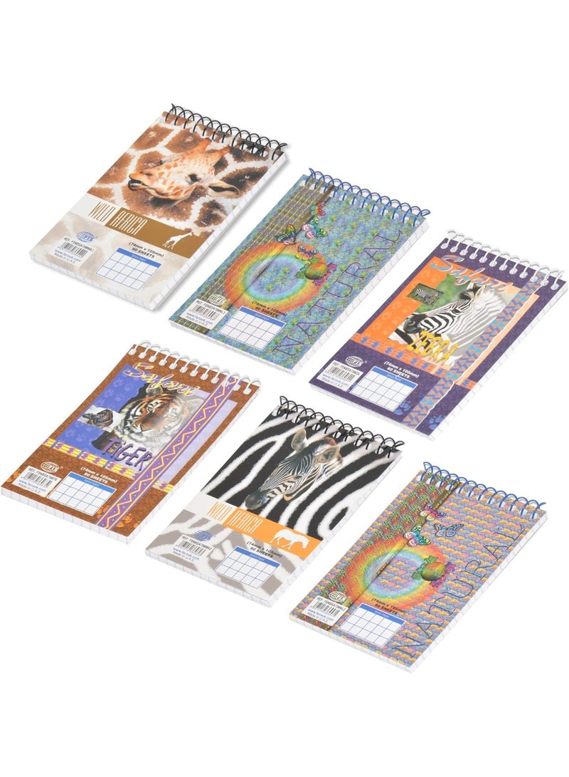 FIS Spiral Soft Cover Notebook, A7 Size(7.4x10.5cm), 5mm Square Grid Line, Pack of 72 Pieces - FSNBSA75MASTD - Image 5